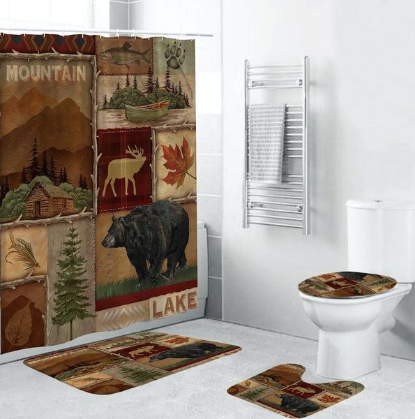 cartoon black bear printing bathroom decoration waterproof shower curtain non-slip bath blanket with 4 horse toilet covers
cartoon black bear printing bathroom decoration waterproof shower curtain non-slip bath blanket with 4 horse toilet covers