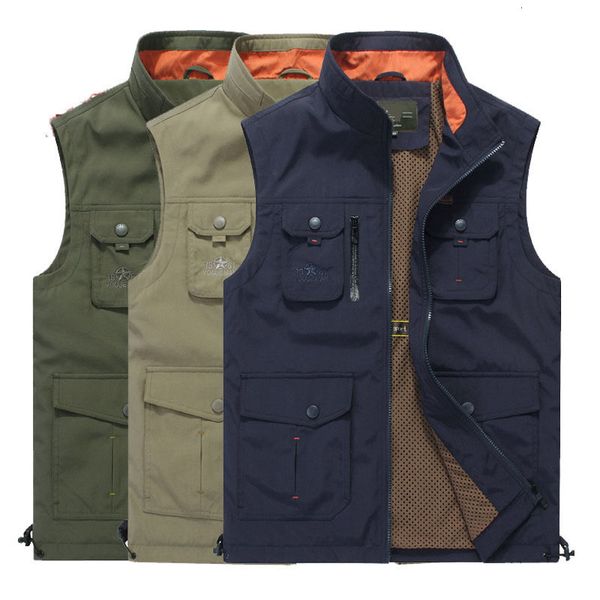 602 autumn leisure men's fashion urban outdoor stand collar quick drying breathable multi pocket vest, Black;white
602 autumn leisure men's fashion urban outdoor stand collar quick drying breathable multi pocket vest, Black;white