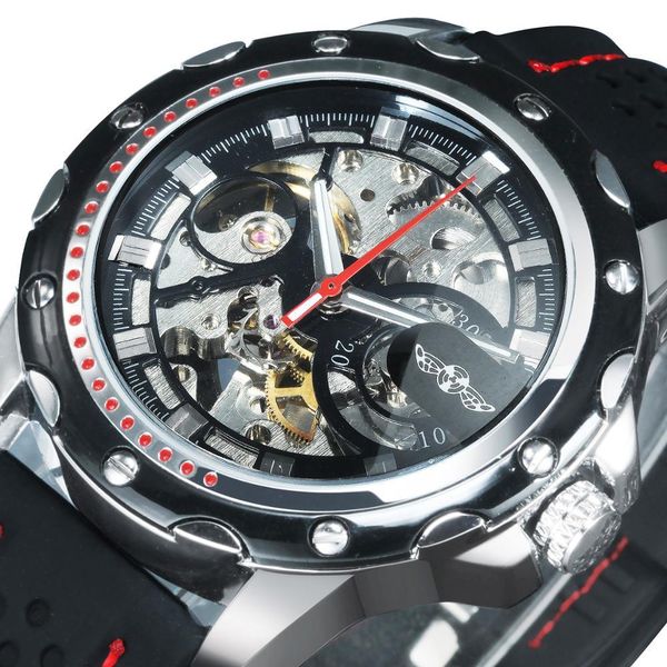 winner official automatic mechanical watch men sports skeleton silver black luminous rubber band boy gift all match big case 201113, Slivery;brown
winner official automatic mechanical watch men sports skeleton silver black luminous rubber band boy gift all match big case 201113, Slivery;brown