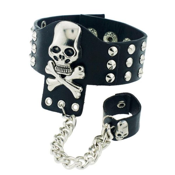 gothic skeleton skull chain link rock rivet cuff black leather punk bangle bracelet s054 gothic jllldx, White
gothic skeleton skull chain link rock rivet cuff black leather punk bangle bracelet s054 gothic jllldx, White