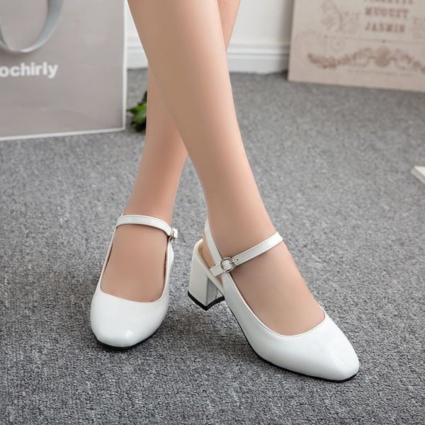 big size ladies high heels women shoes woman pumps square-headed, thick-heeled, single-shoe woman, Black 
big size ladies high heels women shoes woman pumps square-headed, thick-heeled, single-shoe woman, Black