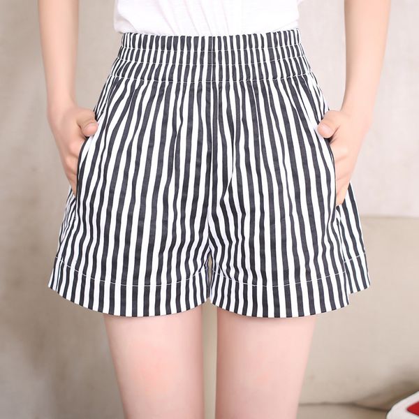 fashion women vertical stripes high waist wide leg beach summer women's shorts large size casual, White;black
fashion women vertical stripes high waist wide leg beach summer women's shorts large size casual, White;black