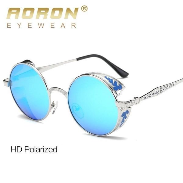 sunglasses aoron round metal steampunk men women fashion glasses brand designer retro vintage uv400, White;black
sunglasses aoron round metal steampunk men women fashion glasses brand designer retro vintage uv400, White;black