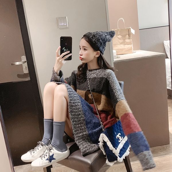 autumn and winter new languid sweater coat women's middle long woolen bottom net red design wool t-shirt
autumn and winter new languid sweater coat women's middle long woolen bottom net red design wool t-shirt