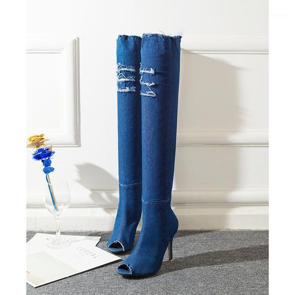 boots bomlight big size 41 over the knee women peep toe hole denim super high thin heels summer autumn boot bota feminina1, Black
boots bomlight big size 41 over the knee women peep toe hole denim super high thin heels summer autumn boot bota feminina1, Black