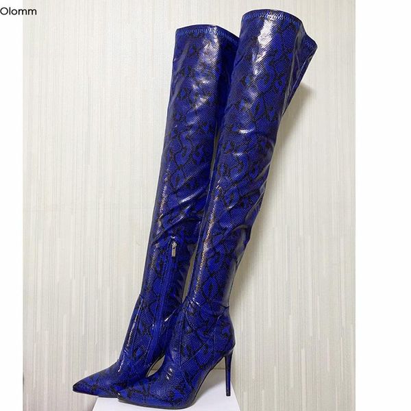 olomm handmade women spring over the knee boots stiletto heels boots pointed toe elegant blue shoes women plus us size 5-15, Black
olomm handmade women spring over the knee boots stiletto heels boots pointed toe elegant blue shoes women plus us size 5-15, Black