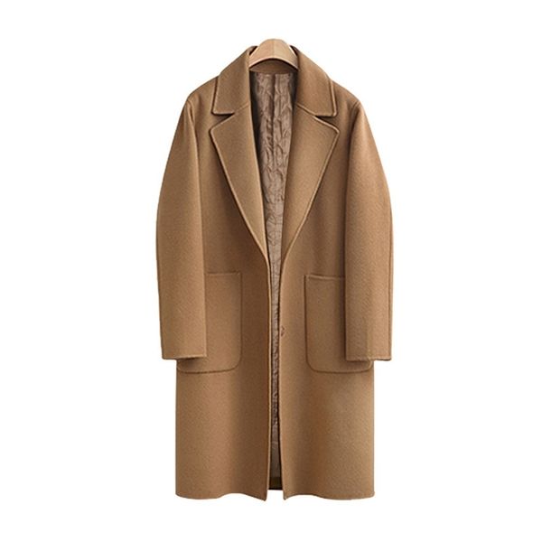 2020 winter new female large size (m-) fashion wild loose wool blend coat casual commuter solid color women winter coats lj201128, Black
2020 winter new female large size (m-) fashion wild loose wool blend coat casual commuter solid color women winter coats lj201128, Black
