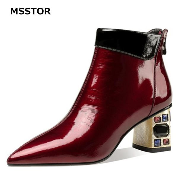 boots mixed colors high heel women fashon party thick heels zipper ankle womens pointed toe sewing winter shoes, Black
boots mixed colors high heel women fashon party thick heels zipper ankle womens pointed toe sewing winter shoes, Black