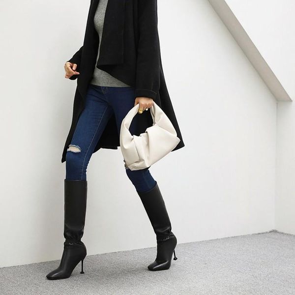 square toe boots women band designer faux leather women knee high boots strange style high heel elastic band pleated1, Black
square toe boots women band designer faux leather women knee high boots strange style high heel elastic band pleated1, Black