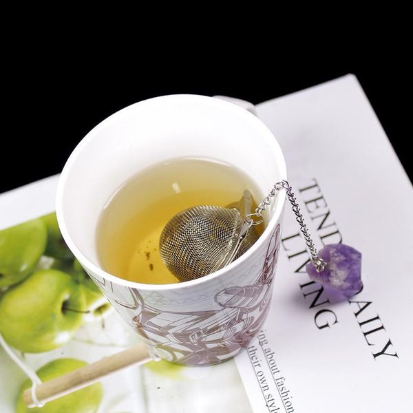 1pcs creative natural crystal stonet 304 stainless steel tea maker tea filter crystal rough crystal decoratio qylses, Black
1pcs creative natural crystal stonet 304 stainless steel tea maker tea filter crystal rough crystal decoratio qylses, Black