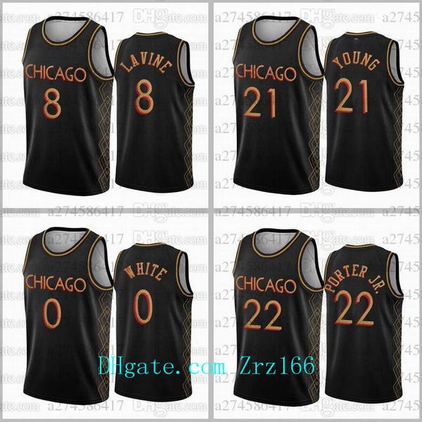 men chicago bulls 33 pippen 91 rodmanred 8 lavine city 2020-21 jersey, Black;red