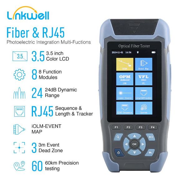 fiber optic equipment mini otdr reflectometer with 9 functions vfl ols opm event map 24db for 64km cable ethernet tester
fiber optic equipment mini otdr reflectometer with 9 functions vfl ols opm event map 24db for 64km cable ethernet tester
