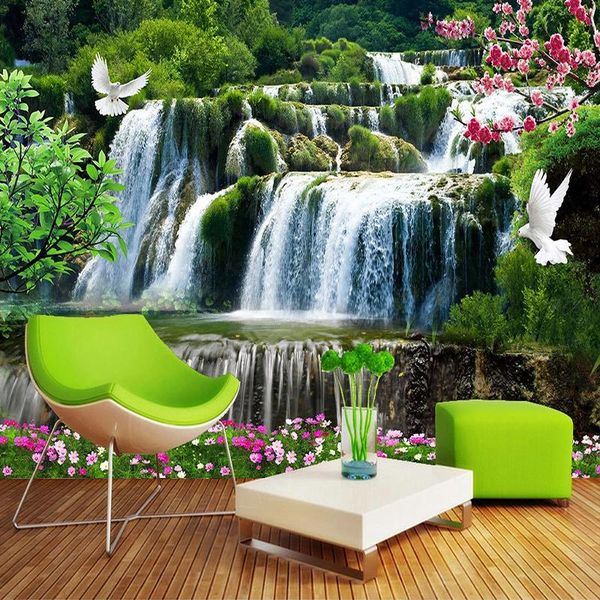 custom 3d beautiful natural landscape waterfall large mural wallpapers for living room study room bedroom background wall decor
custom 3d beautiful natural landscape waterfall large mural wallpapers for living room study room bedroom background wall decor