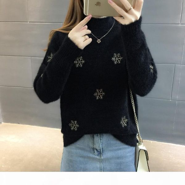 turtleneck sweaters women winter fashion thick warm faux mink cashmere pullovers sweater female casual knit jumper w1354, White;black
turtleneck sweaters women winter fashion thick warm faux mink cashmere pullovers sweater female casual knit jumper w1354, White;black