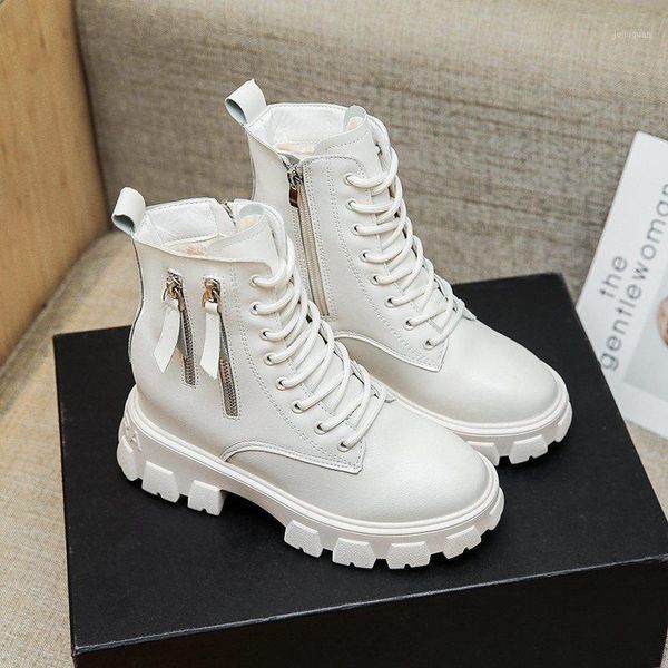 2021 winter women high platform boots plush shoes combat boots women fashion black white warm plush ankle1