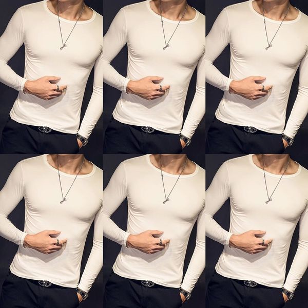 m8lmg autumn and winter korean slim casual sleeve long fashion t-shirt men's new t-shirt sweater men's bottoming trend zolbh, Black
m8lmg autumn and winter korean slim casual sleeve long fashion t-shirt men's new t-shirt sweater men's bottoming trend zolbh, Black