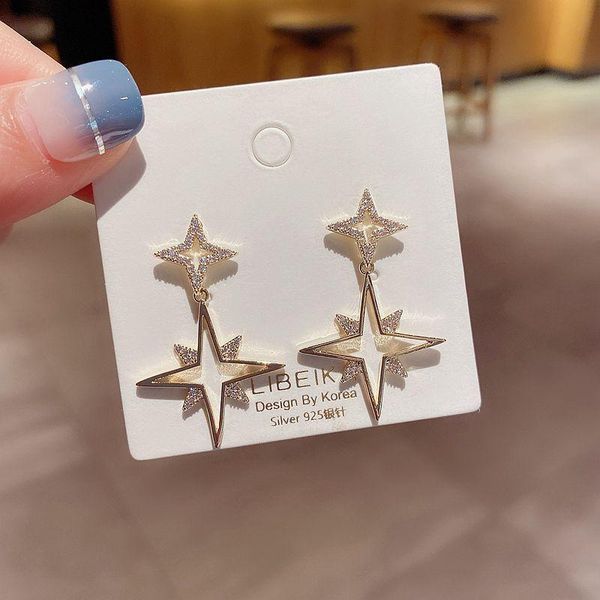 dangle & chandelier exquisite star drop earrings for women gold color micro paved cubic zirconia jewelry, Silver
dangle & chandelier exquisite star drop earrings for women gold color micro paved cubic zirconia jewelry, Silver