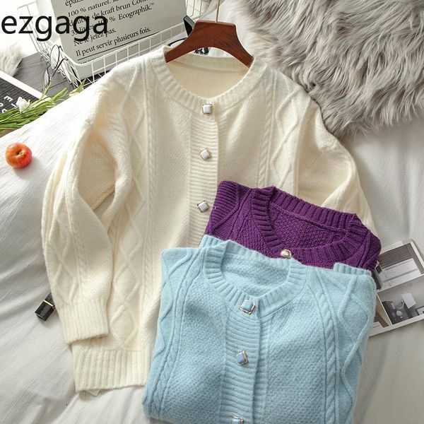 women's knits & tees ezgaga woman sweaters 2021 autumn winter v-neck loose single breasted long sleeve knitted cardigan solid female ou, White
women's knits & tees ezgaga woman sweaters 2021 autumn winter v-neck loose single breasted long sleeve knitted cardigan solid female ou, White