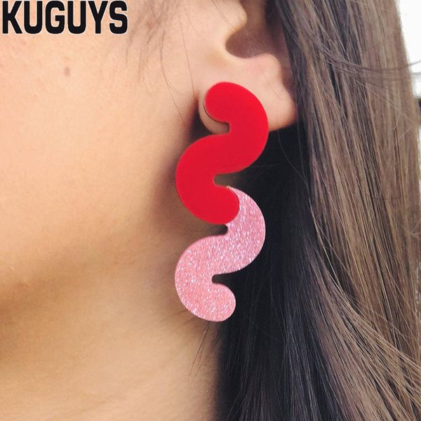 new style fashion jewelry pink glitter earrings for women's geometric long stud earrings accessories, Silver
new style fashion jewelry pink glitter earrings for women's geometric long stud earrings accessories, Silver