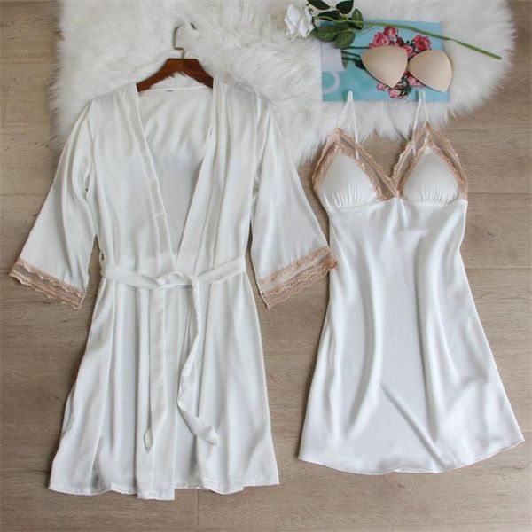 2021 women robe set with belt chest pad ice silk kimono bathrobe white bride bridesmaid wedding robe home clothes nightwear, Black;red
2021 women robe set with belt chest pad ice silk kimono bathrobe white bride bridesmaid wedding robe home clothes nightwear, Black;red