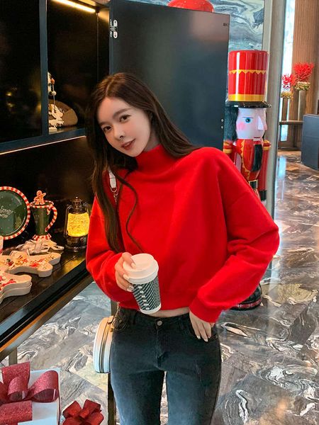 2sf4bcashmere 2020 spring autumn korean new warm and versatile bottoming loose half collar thickened high waist short sweater for women, Black
2sf4bcashmere 2020 spring autumn korean new warm and versatile bottoming loose half collar thickened high waist short sweater for women, Black