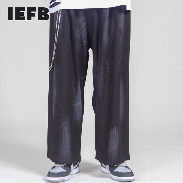 iefb / men's wear loose elastic waist ankle-length pants fashionable wide-leg ancient pendant casual pants with chain new 9y41761, Black
iefb / men's wear loose elastic waist ankle-length pants fashionable wide-leg ancient pendant casual pants with chain new 9y41761, Black
