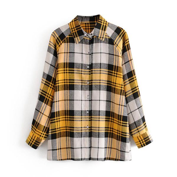women's blouses & shirts cthink autumn 2021 arrival turn down collar blouse casual loose yellow plaid for woman korean female shirt, White
women's blouses & shirts cthink autumn 2021 arrival turn down collar blouse casual loose yellow plaid for woman korean female shirt, White