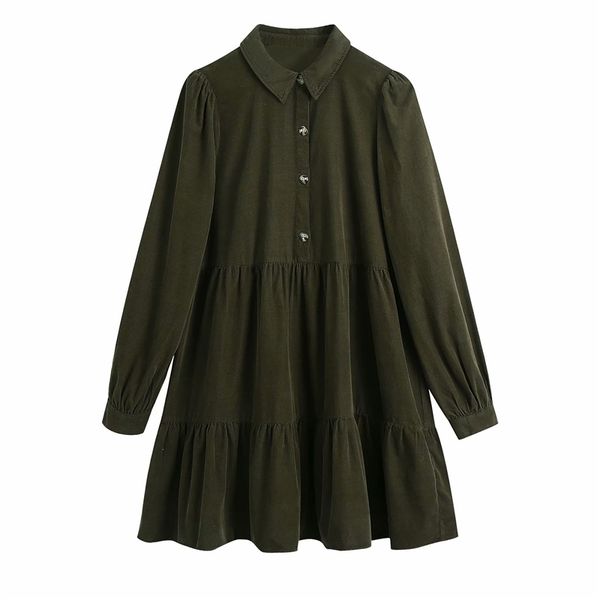 2021 new women corduroy dark green dresses fashion ladies down collar vestidos elegant female draped mini dress fl7w, Black;gray
2021 new women corduroy dark green dresses fashion ladies down collar vestidos elegant female draped mini dress fl7w, Black;gray