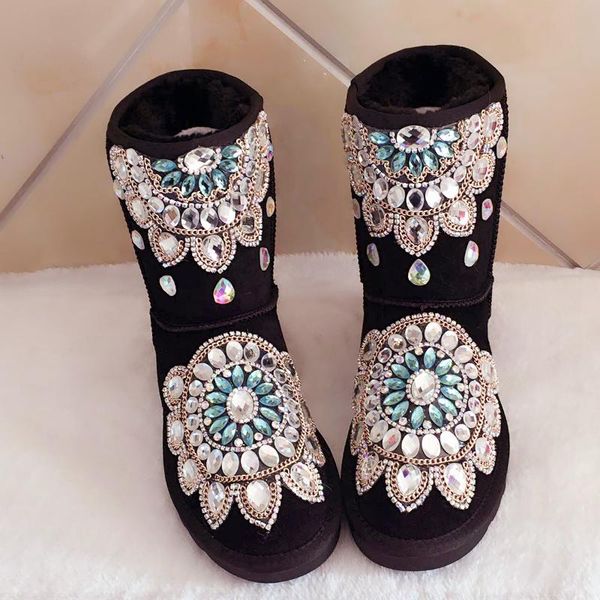womens round toe rhinestones diamond crystal diy ankle boots australia warm winter thick snow shoes luxury new 2020, Black
womens round toe rhinestones diamond crystal diy ankle boots australia warm winter thick snow shoes luxury new 2020, Black