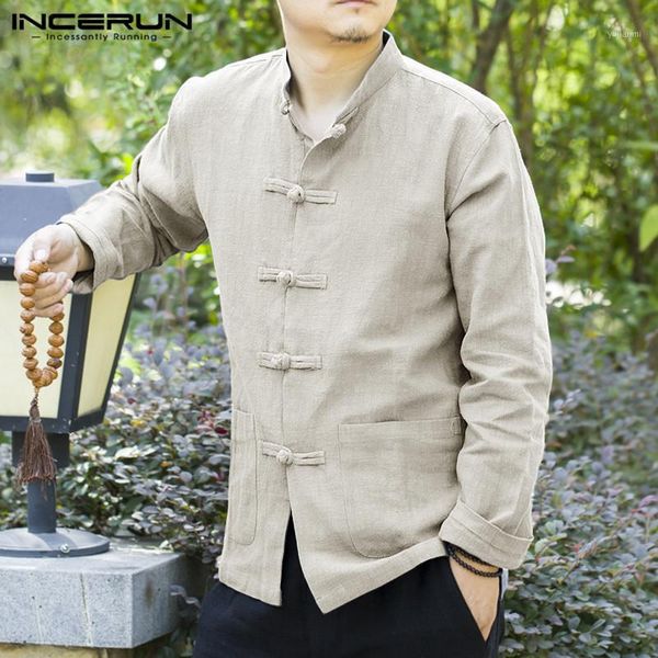 incerun tang suit men solid chinese stand collar long sleeve casual shirt jackets fashion retro buckle mens blouse streetwear1, White;black
incerun tang suit men solid chinese stand collar long sleeve casual shirt jackets fashion retro buckle mens blouse streetwear1, White;black