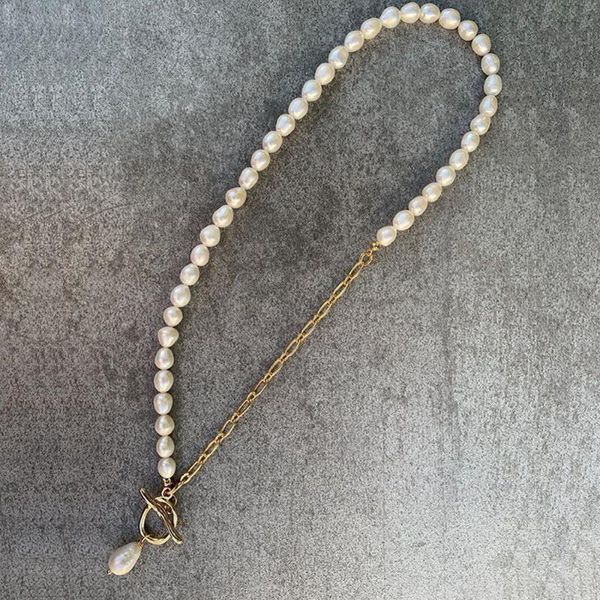 chains gothic real pearl pendant necklace freshwater stainless steel durable gold color chain stylish women jewelry, Silver
chains gothic real pearl pendant necklace freshwater stainless steel durable gold color chain stylish women jewelry, Silver