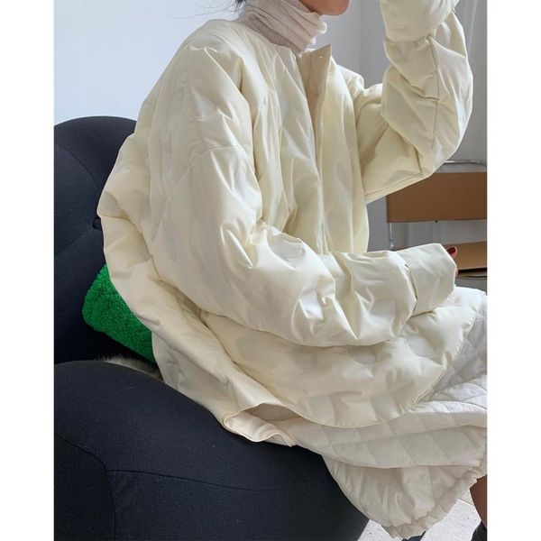new korean design in winter silhouette lazy embossed round neck shirt down jacket loose and thin warm coat female, Black
new korean design in winter silhouette lazy embossed round neck shirt down jacket loose and thin warm coat female, Black
