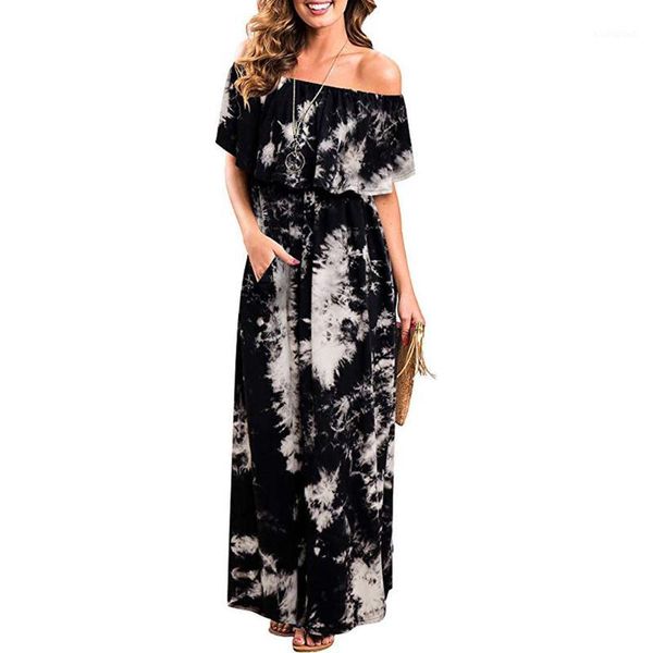 2019 dress women summer sxy cold off shoulder ruffle party tie dye split maxi long dress elbisesi1, Black;gray
2019 dress women summer sxy cold off shoulder ruffle party tie dye split maxi long dress elbisesi1, Black;gray