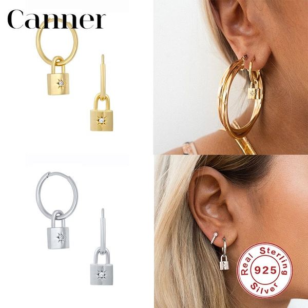 hoop & huggie canner earrings for women 100% 925 sterling silver pendientes ins geometric lock hoops korean fine jewelry joyero w5, Golden;silver
hoop & huggie canner earrings for women 100% 925 sterling silver pendientes ins geometric lock hoops korean fine jewelry joyero w5, Golden;silver
