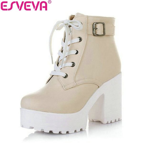 esveva 3 color winter lace-up women boots fashion platform punk high square heels black buckle ankle boots plus size 34-43 y200723
esveva 3 color winter lace-up women boots fashion platform punk high square heels black buckle ankle boots plus size 34-43 y200723