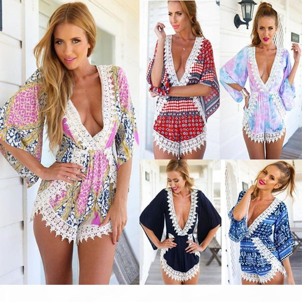 2016 summer women casual loose white lace floral v-neck jumpsuits rompers short pants plus size elegant jumpsuit beach wear, Black;white
2016 summer women casual loose white lace floral v-neck jumpsuits rompers short pants plus size elegant jumpsuit beach wear, Black;white
