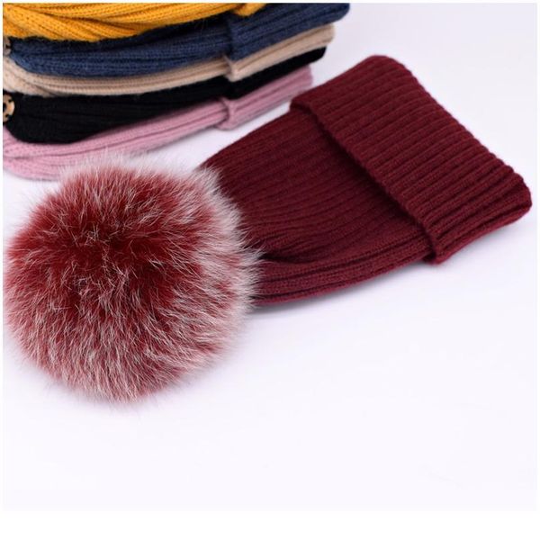 2020 new winter hat luxury quality fox fur pompom hats beanie girls women bonnet winter hats f qylnnm 
2020 new winter hat luxury quality fox fur pompom hats beanie girls women bonnet winter hats f qylnnm
