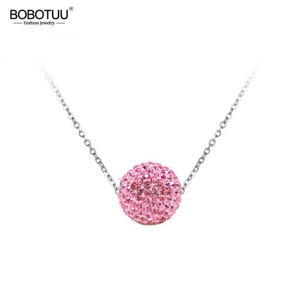 bobotuu pave setting cz crystal disco ball pendant necklace rose gold color stainless steel chain link necklaces jewelry gsne1, Silver
bobotuu pave setting cz crystal disco ball pendant necklace rose gold color stainless steel chain link necklaces jewelry gsne1, Silver