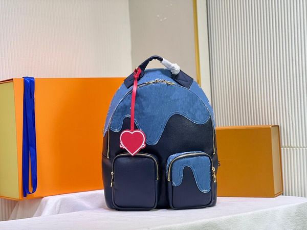 designer denim backpacks multipocket backpack black navy blue denim and taurillon leather monograms pattern practical bag heart-shaped tag l
designer denim backpacks multipocket backpack black navy blue denim and taurillon leather monograms pattern practical bag heart-shaped tag l