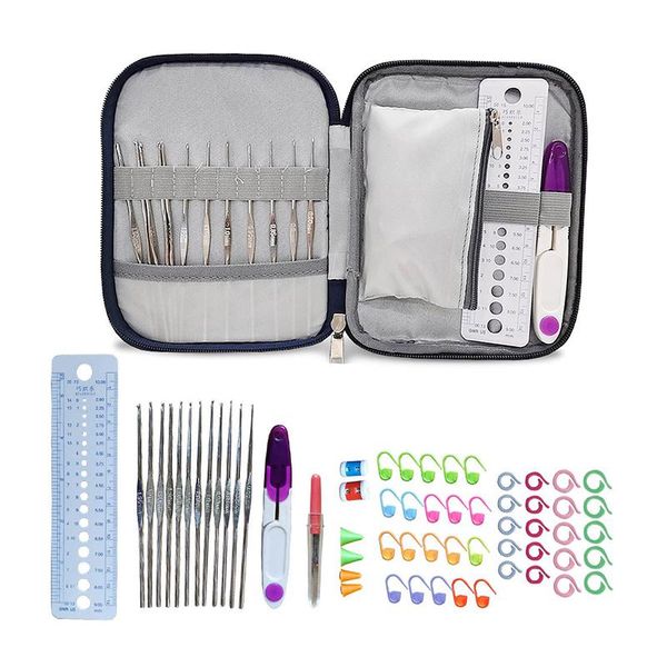 sewing notions & tools 84pcs/set premium crochet hooks set with case knitting needles diy needle arts craft scissors stitch markers, Black
sewing notions & tools 84pcs/set premium crochet hooks set with case knitting needles diy needle arts craft scissors stitch markers, Black