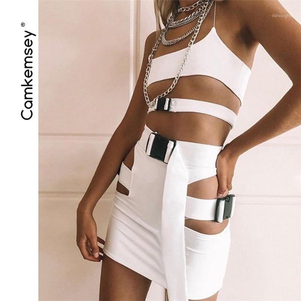 women street two piece sets 2019 summer style spaghetti strap sporting with hollow out buckle bodycon skirts 2 sets1, White
women street two piece sets 2019 summer style spaghetti strap sporting with hollow out buckle bodycon skirts 2 sets1, White