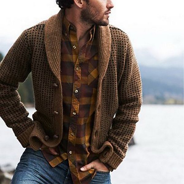 laamei sweater men's knitwear autumn vintage plaid printed long-sleeved sweater western style men's cardigans 201118, White;black
laamei sweater men's knitwear autumn vintage plaid printed long-sleeved sweater western style men's cardigans 201118, White;black