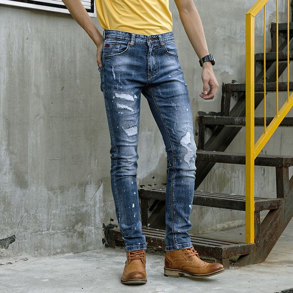 2021 new italian style fashion retro blue slim fit ripped men elastic denim pants streetwear vintage designer jeans homme iw4a
2021 new italian style fashion retro blue slim fit ripped men elastic denim pants streetwear vintage designer jeans homme iw4a