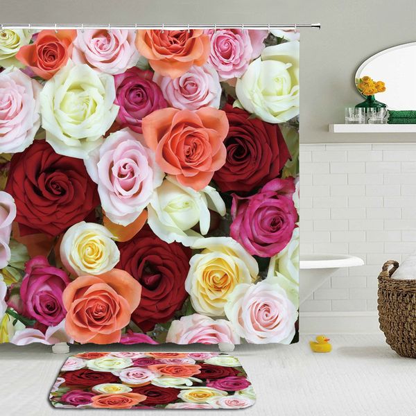 2pcs/set colorful fresh flowers bath curtains shower curtain set bathroom waterproof cloth with non-slip mat rug toilet floor
2pcs/set colorful fresh flowers bath curtains shower curtain set bathroom waterproof cloth with non-slip mat rug toilet floor