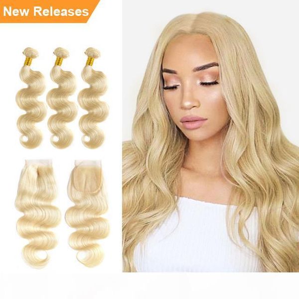 613 blonde human hair bundles with closure malaysian body wave 3 bundles with closure remy 613 blonde hair extensions, Black
613 blonde human hair bundles with closure malaysian body wave 3 bundles with closure remy 613 blonde hair extensions, Black