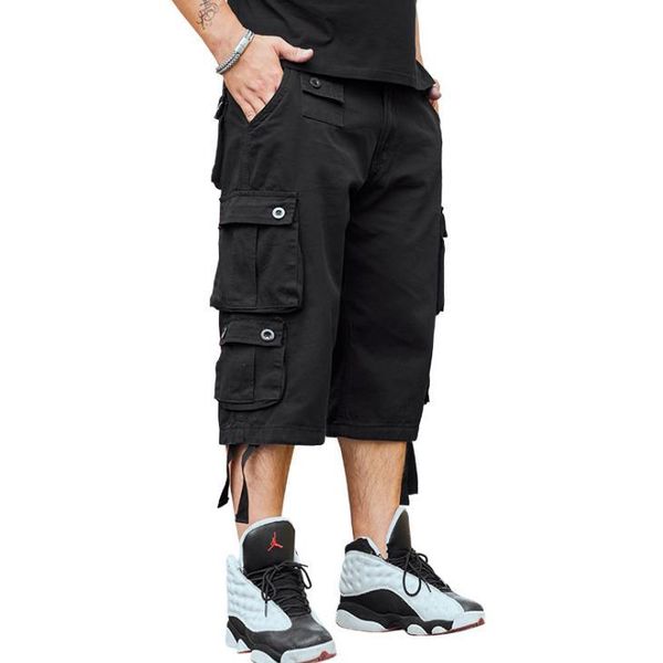 tide plus size cropped trousers multi-pocket men's baggy cargo pants joggers leisure fashion men clothing calf-length pants, Black
tide plus size cropped trousers multi-pocket men's baggy cargo pants joggers leisure fashion men clothing calf-length pants, Black