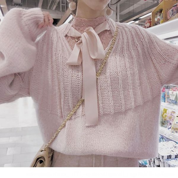 women 2020 korean new pullover pullover sweater loose sweet loose women's versatile long sleeve sweater wzidf, White;black
women 2020 korean new pullover pullover sweater loose sweet loose women's versatile long sleeve sweater wzidf, White;black