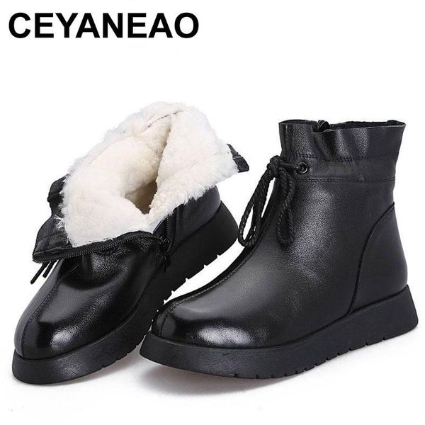 ceyaneao женщины snow boots 2020 водонепроницаемый 100% кожа шерсть неподдельной платформа ботильоны для женщин зимние меховые теплые flats, Black
ceyaneao женщины snow boots 2020 водонепроницаемый 100% кожа шерсть неподдельной платформа ботильоны для женщин зимние меховые теплые flats, Black