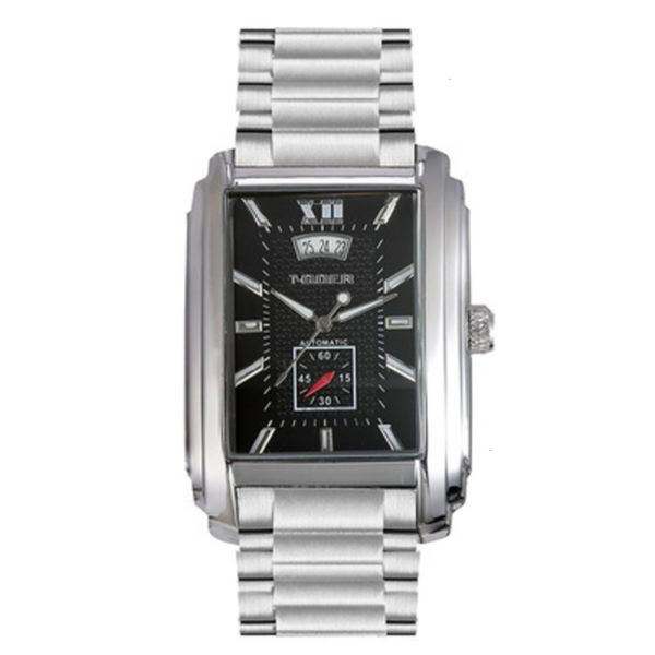 band men's rectangular steel goer korean calendar automatic mechanical men's leisure fashion watch, Slivery;brown
band men's rectangular steel goer korean calendar automatic mechanical men's leisure fashion watch, Slivery;brown