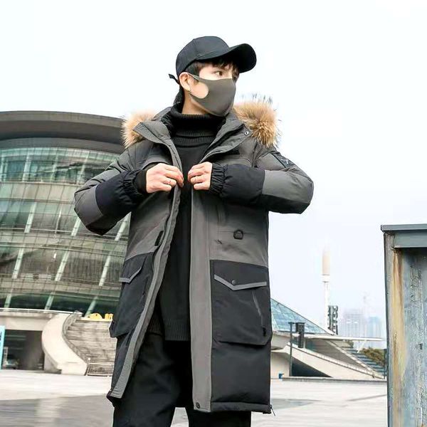 men's down coat winter down clothing hooded fashion outdoor leisure warm coat down jackets men's new tooling mid-length coat, Black
men's down coat winter down clothing hooded fashion outdoor leisure warm coat down jackets men's new tooling mid-length coat, Black